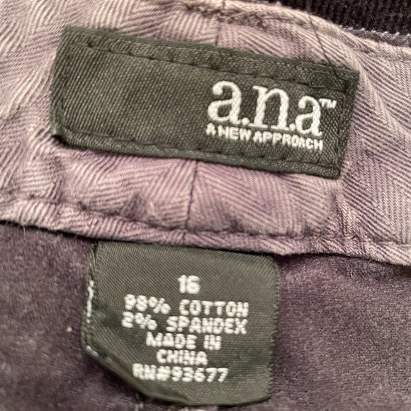 a.n.a Slim Boot Cut Black Corduroy Pants Stretch size 16 - Picture 5 of 6